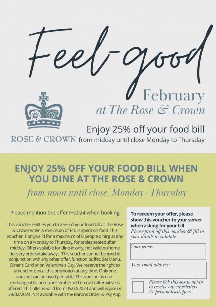 Feel Good February The Rose And Crown The Rose And Crown