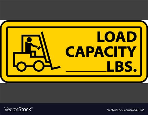 Forklift Load Capacity Label Sign On White Vector Image