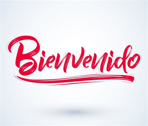 Bienvenido Welcome Spanish Text Stock Vector Illustration Of