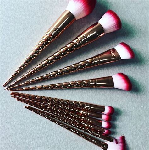 These Rose Gold Unicorn Horn Makeup Brushes Are About To Blow Up