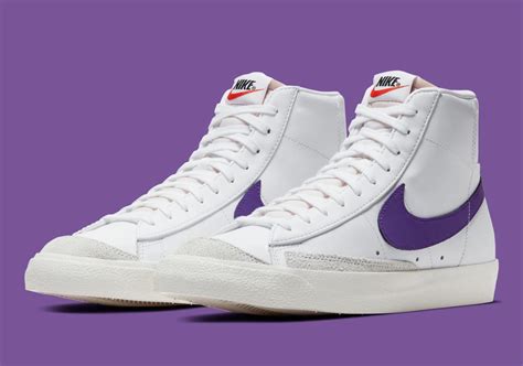 The Nike Blazer Mid 77 Vintage Gets Purple Swooshes Nike Shoes