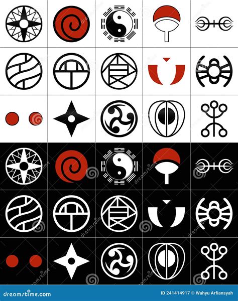 All Naruto Clan Symbols Collection Stock Vector Illustration Of Clan Logo