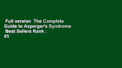 Full Version The Complete Guide To Aspergers Syndrome Best Sellers Rank 5 Video Dailymotion