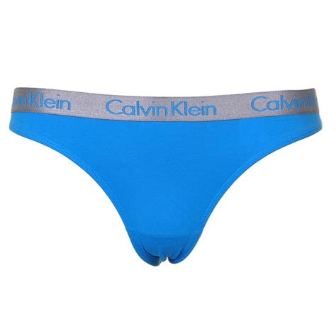 Calvin Klein Womens Radiant Thong Stark Blue