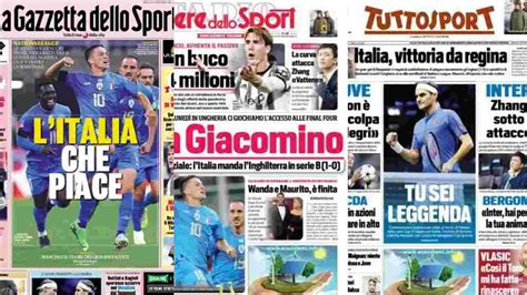 Rassegna Stampa Le Prime Pagine Dei Quotidiani Sportivi Del Settembre