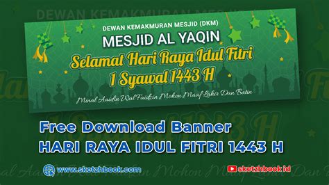 Template Banner Selamat Hari Raya Idul Fitri 1443 H Sketzhbook