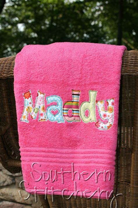 Applique Name Towel Personalized Bath Towel By Southernstitchery 25