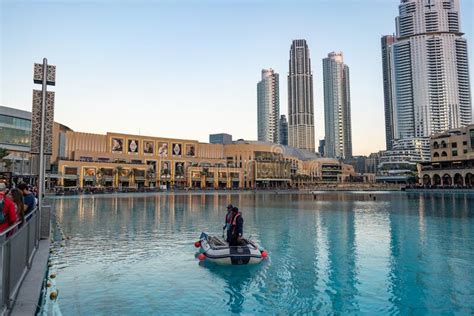 Downtown Dubai View Of Dubai Mall Exterior And Dubai Fountain