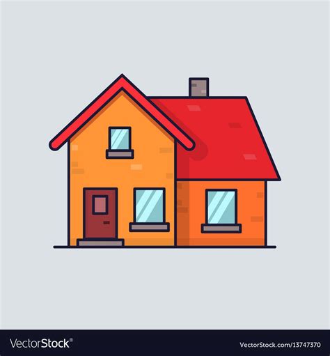Isolated Flat House Home Concept Simple And Clean Style Home Icon