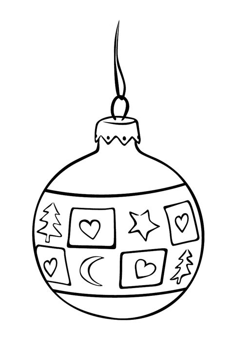 Dibujo para colorear Bola en el árbol de Navidad
