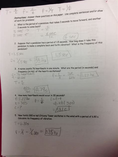 Xf (change the layout of the formula to look like this) f= example problems. Worksheet 25 Math Skills Wave Speed Answers - grade 1 ...