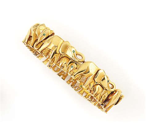 An 18ct Gold Elephant Bracelet By Cartier Christies