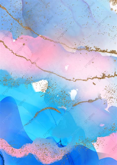 Pink And Blue Gradient Texture Gold Powder Fluid Glitter Background
