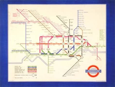 Poster Map Of The Underground By Henry C Beck 1935 London