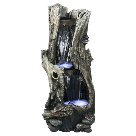 Alpine Corporation Rainforest Waterfall Tree Trunk With Led Lights