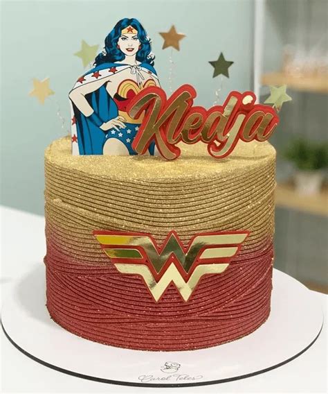 There Is A Cake That Has Been Decorated To Look Like Wonder Woman