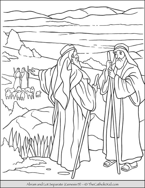 Abraham And Lot Coloring Pages Sketch Coloring Page