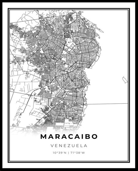Maracaibo Map Print Venezuela Map Art Poster City Street Etsy