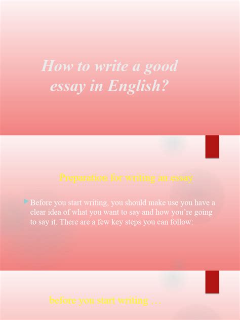 How To Write A Good Essay In English Pdf