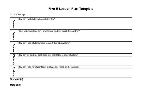 5-e lesson plan template | Blank Lesson Plan Template | Lesson plan templates, Blank lesson plan 