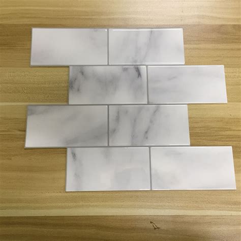 Peel And Stick Vinyl White Marble Subway Tile Clever Mosaics