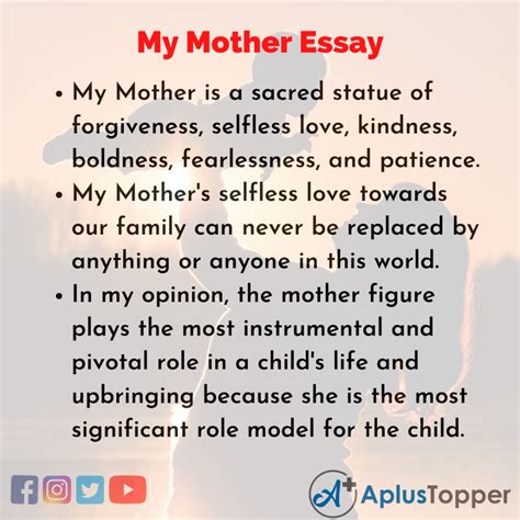 My Mother Essay Essay On My Mother For Students And Children In