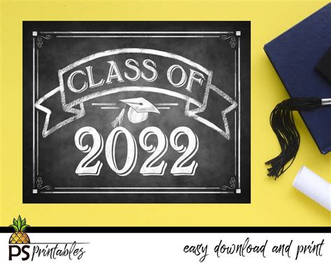 Diy Graduation Sign Class Of 2022 Printable Grad Sign Etsy