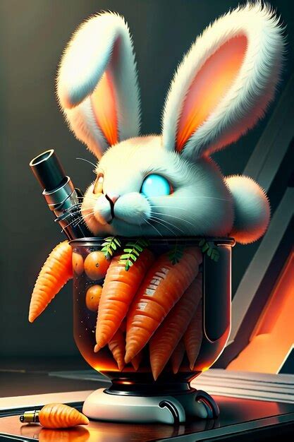 Premium Ai Image The Rabbit Who Is Placed In The Cup Loves Carrots
