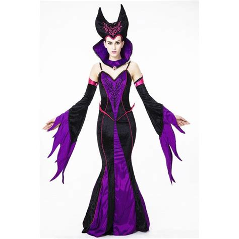 Womens Spaghetti Straps Sexy Halloween Evil Queen Costume Purple Evil