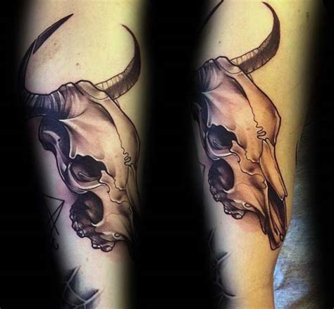 70 Bull Skull Tattoo Designs For Men Western Ideas