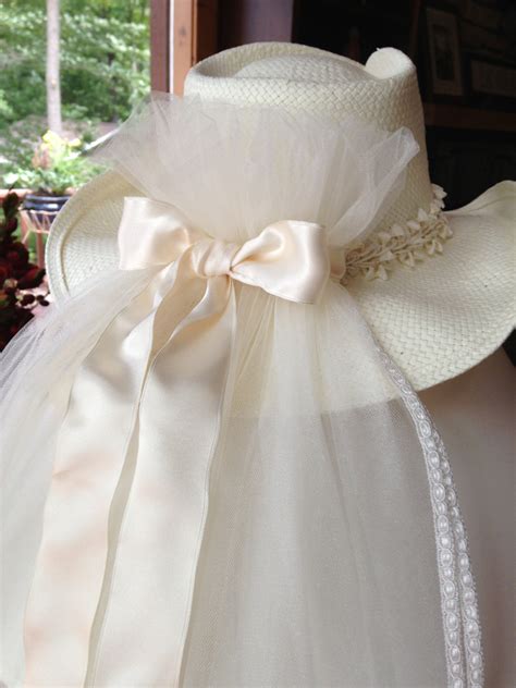 On Sale Ivory Bridal Cowboy Hat And Veil For By Tullehatcompany