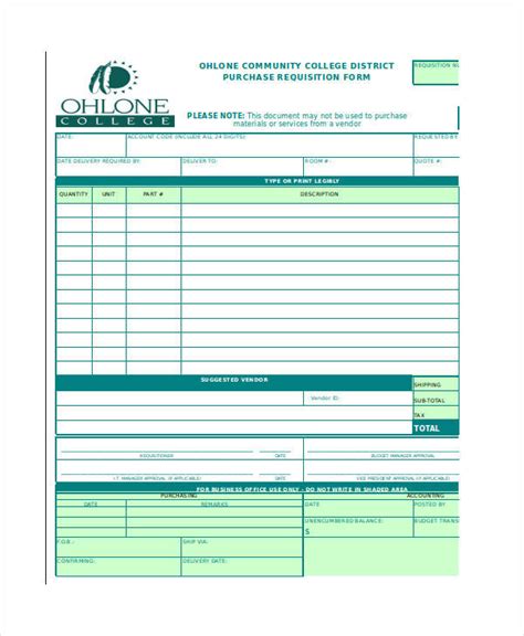 Free Requisition Form Template Excel Printable Templates