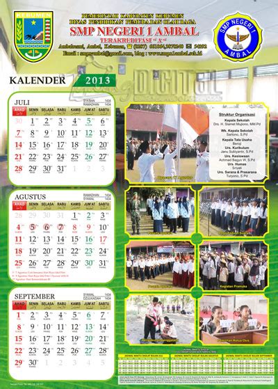 24 Desain Kalender Sekolah Keren Background Blog Garuda Cyber Riset