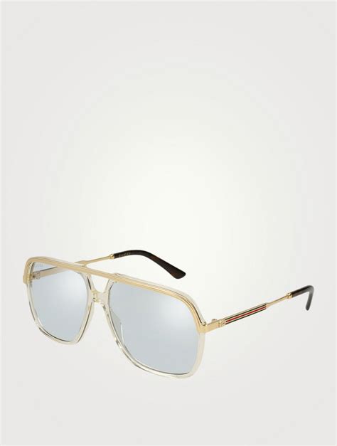 gucci square aviator sunglasses with web holt renfrew canada