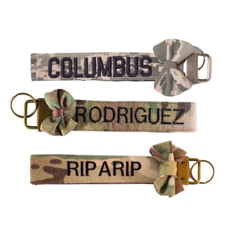 Military Nametape Keychain With Bow Personalized Embroidered Etsy In Military Gifts