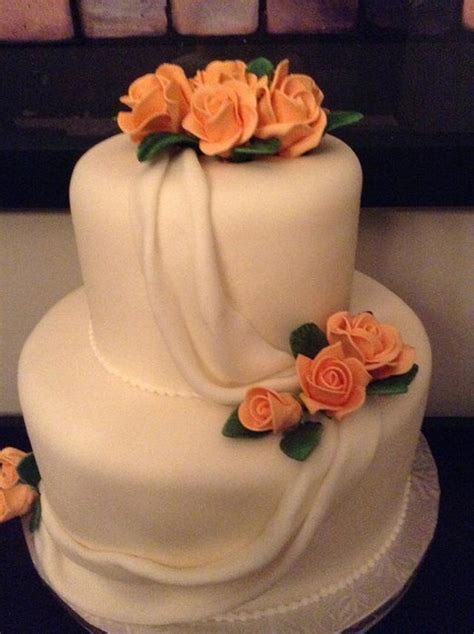 Peach Rose Wedding Cake Decorated Cake By Joseph Cakesdecor
