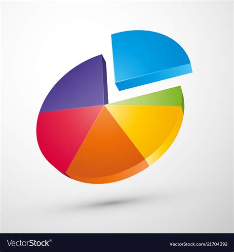 Colorful 3d Pie Chart Icon Royalty Free Vector Image
