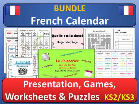 French Calendar Days Months Dates Bundle Teaching Resources
