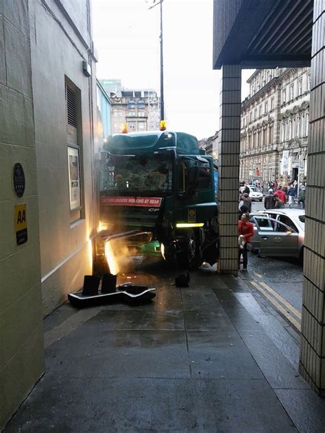 Shocking New Image Of Glasgow Bin Lorry Crash Shows Driver Slumped Over Wheel Of Truck