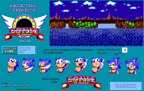 Sonic For Hire Title Screen Sprite Sheet By Fal The Lynx On Deviantart