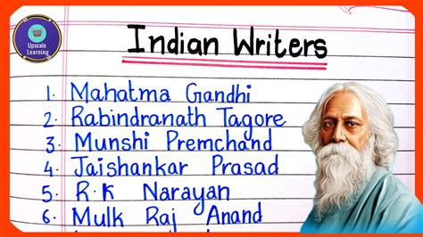 Names Of Indian Writers Famous Indian Authors Writers Of India Youtube