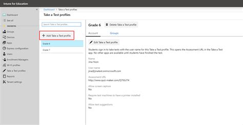 Take A Test Profiles Intune For Education Microsoft Docs
