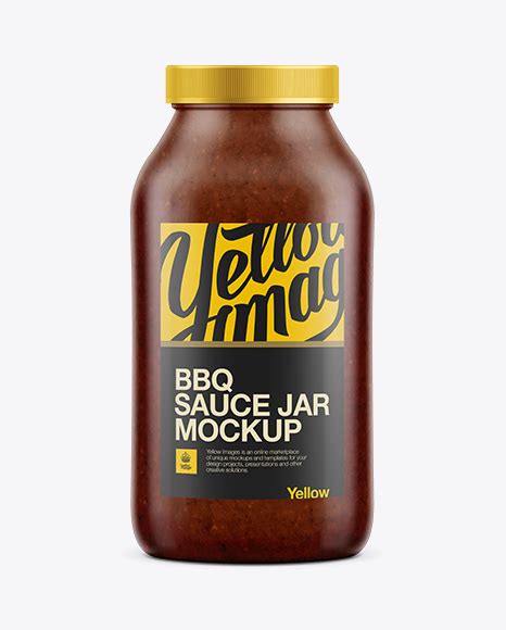 Download Plastic Jar W/ Barbecue Sauce Mockup in Jar Mockups on Yellow Images Object Mockups