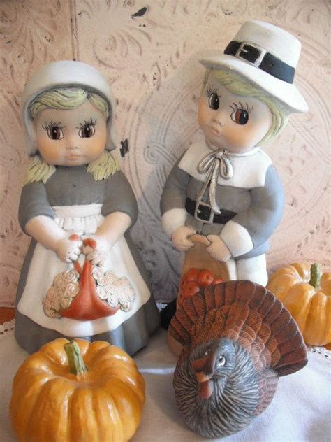 Thanksgiving Pilgrims And Turkey Ceramic By Apinchofjoy On Etsy 3750