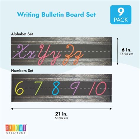 Cursive Alphabet Wall Strip Numbers Bulletin Board Borders For