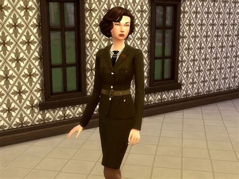 The Sims Resource Female Military Uniform 40s Inspired
