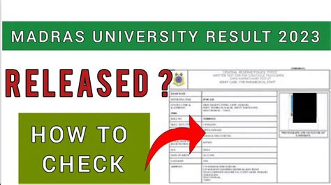 Madras University Result How To Check Madras University Result