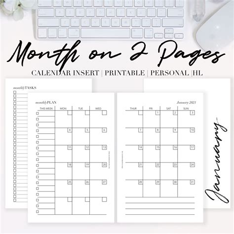 Printable calendar 2021 from january to december of 2021. 2021 Month on Two Pages Calendar {Printable PDF} - The ...