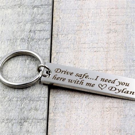 Drive Safe Keychain Custom Keychain Couples Keychain Key Etsy