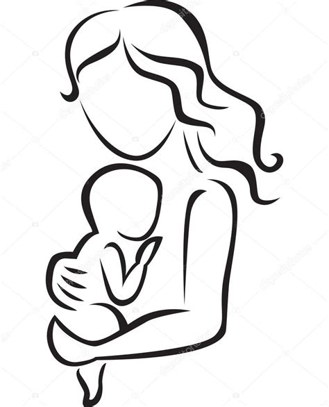 Illustration Of Mother And Baby Icon ⬇ Vector Image By